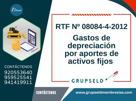 Gastos de depreciación por aportes de activos fijos