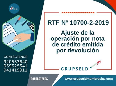 Ajuste de nota de crédito emitida por devolución