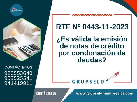 Emisión de notas de crédito por condonación de deudas