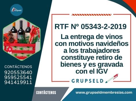 La entrega de vinos con motivos navideños a los trabajadores constituye retiro de bienes y es gravada con el IGV