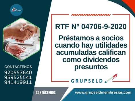 Préstamos a socios cuando hay utilidades acumuladas califican como dividendos presuntos