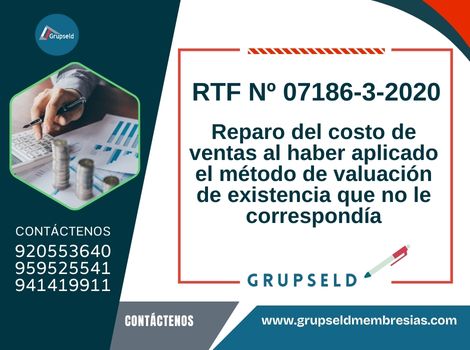 Reparo del costo de ventas al haber aplicado el método de valuación de existencia que no le correspondía