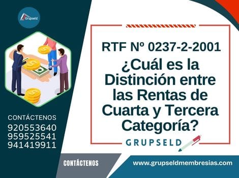 Distinción entre las Rentas de Cuarta y Tercera Categoría